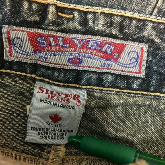 Silver Flare Jeans New Zipper Medium Mid Rise - Picture 3 of 8